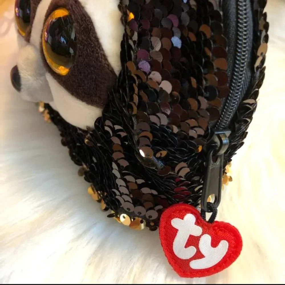Ty Reversible Sequin Dangler Sloth Makeup Pouch